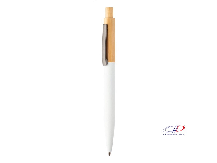 Pogumované guľôčkové pero z recyklovaného hliníka , white