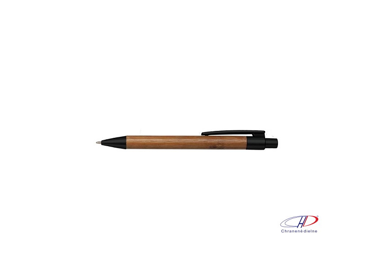 Guľôčkové pero z bambusu (modrá náplň) , Black