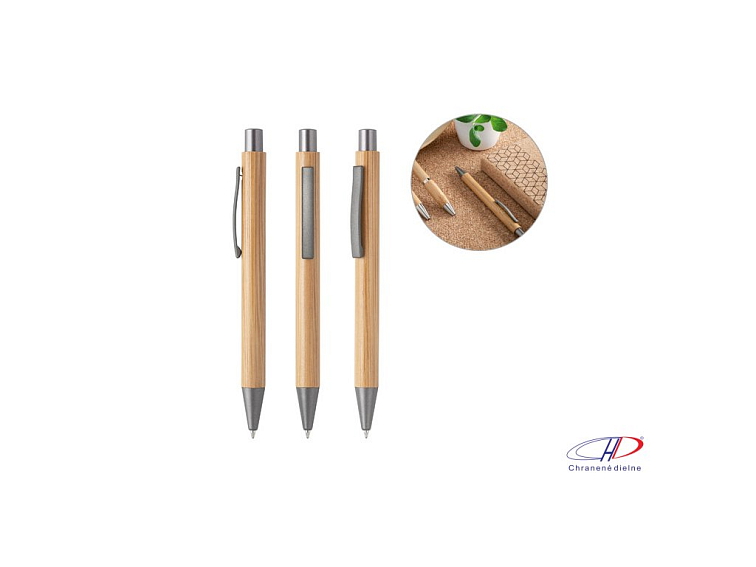 Bambusové pero (modrá náplň) , natural