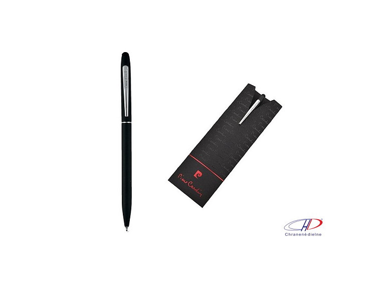 PIERRE CARDIN | Kovové guľôčkové pero so stylusom a modrou náplňou , Black