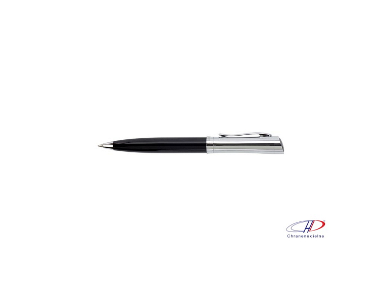 Guľôčkové pero, darčekovo balené (čierna náplň) , black/silver