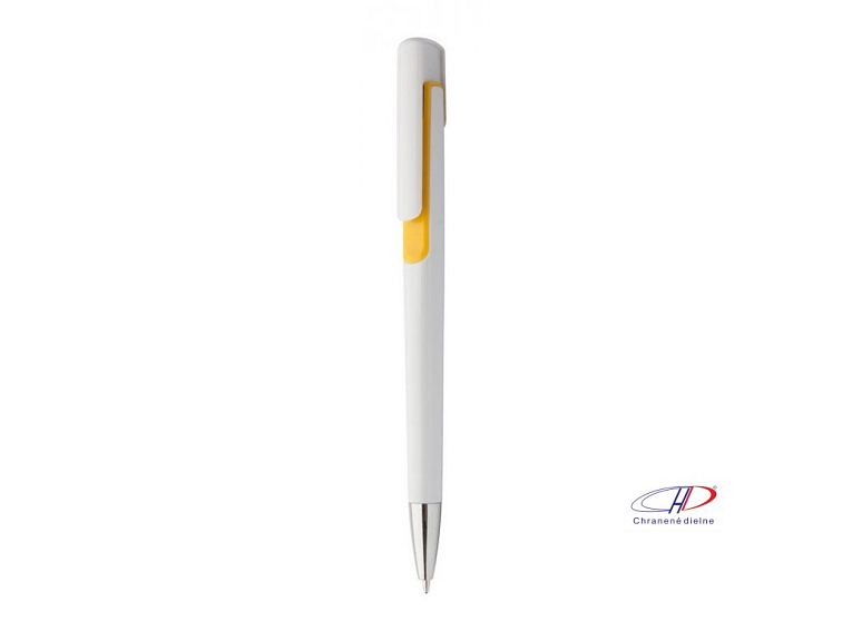 Guľôčkové pero, modrá náplň , yellow/white
