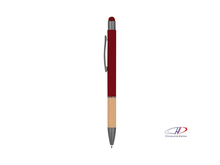 Guľôčkové pero s bambusovou rukoväťou , Burgundy