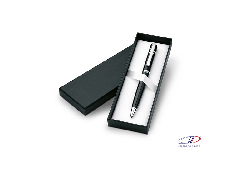 Guľôčkové pero, darčekovo balené (čierna náplň) , Black