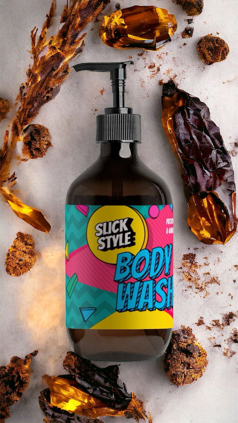Slickstyle Body Wash Patchouli & Amber Vanilla mycí gel na tělo 490 ml