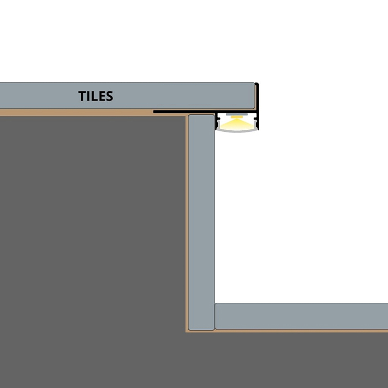 2m LED profile TILE-EDGE BLACK