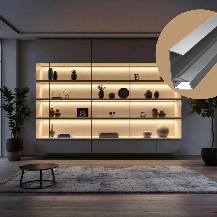 2m LED profile WOODEN SHELF