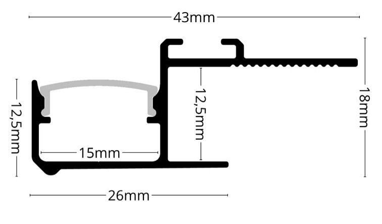 2m LED profile CEIL-GLOW WHITE