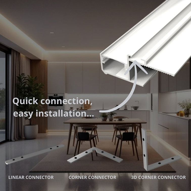 2m LED profile CEIL-GLOW WHITE