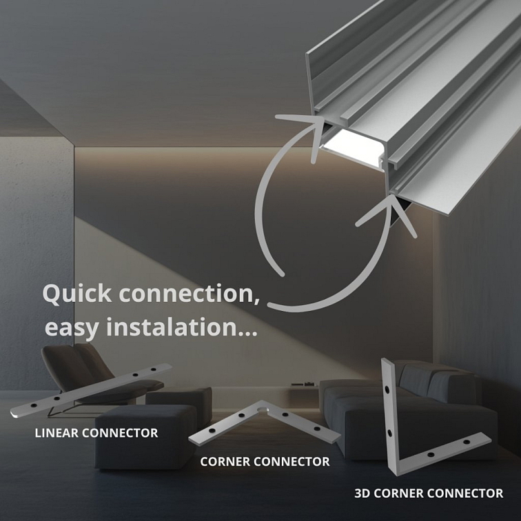 2m LED profile WALL-GLOW FULL