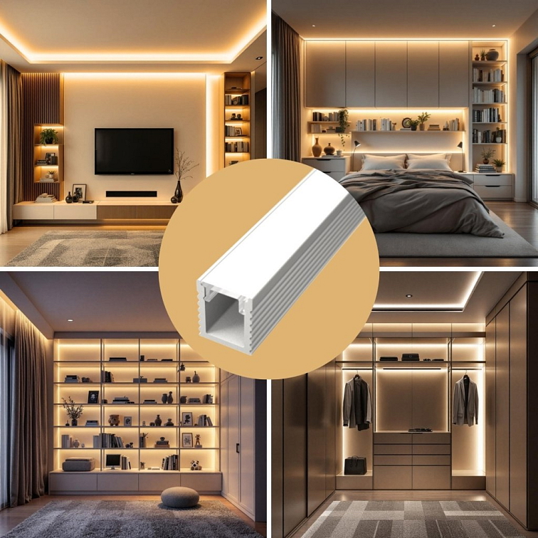 2m Slim SURFACE LED profile WHITE
