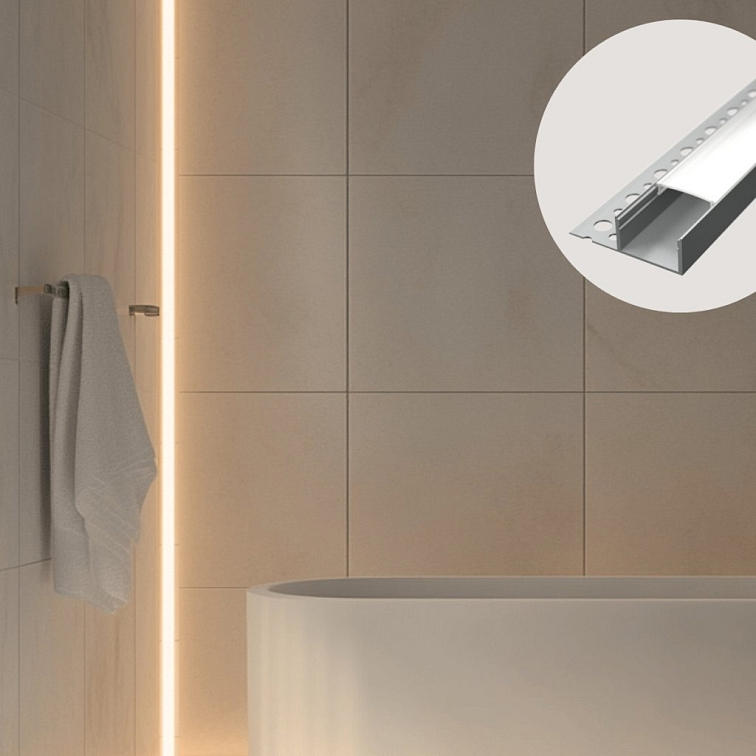 2m LED profile RECESSED 18