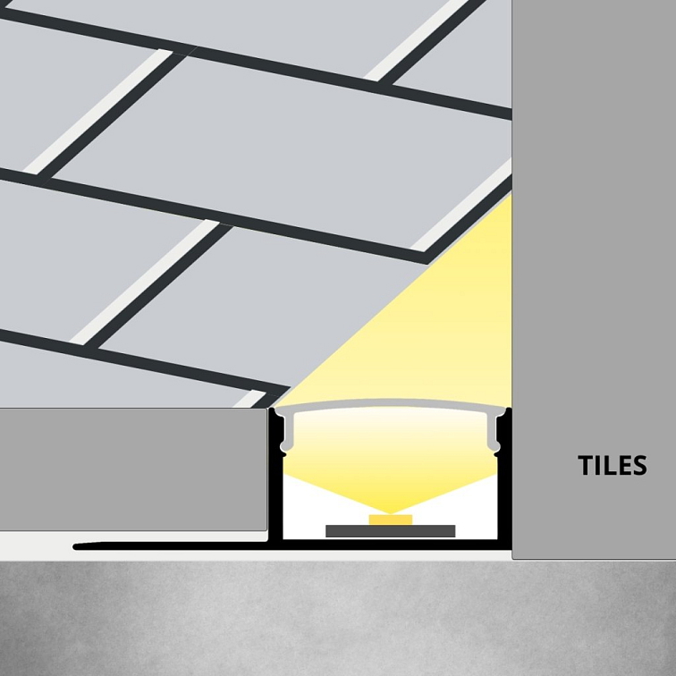 2m LED profile RECESSED 18