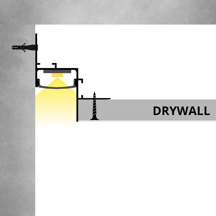 2m LED profile WALL-GLOW FULL