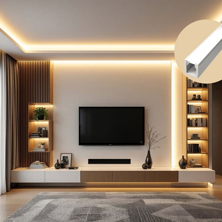 2m Slim SURFACE LED profile WHITE
