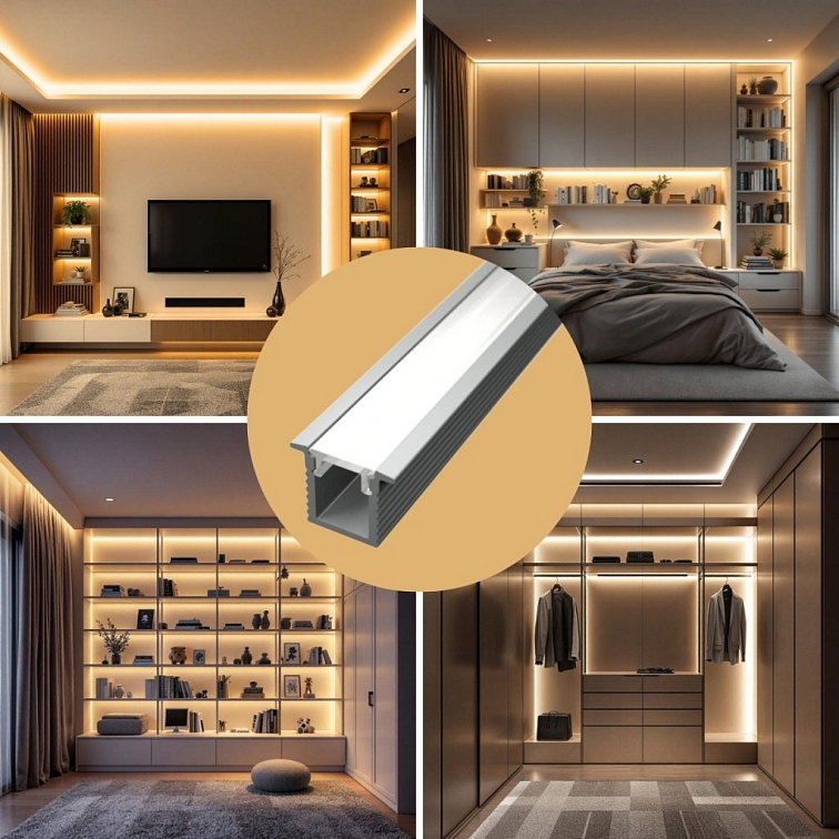 2m Slim RECESSED LED profile