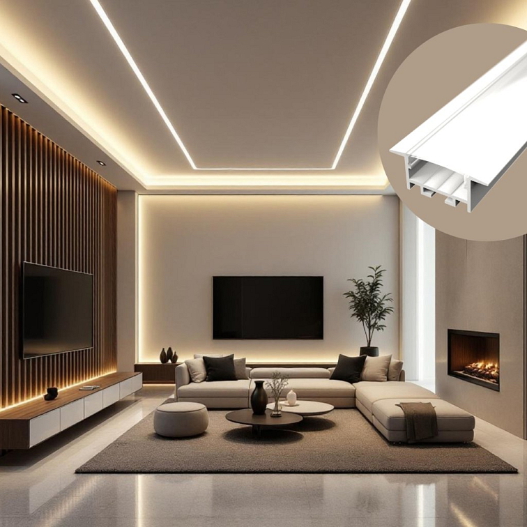 2m LED profile RECESSED 20 WHITE