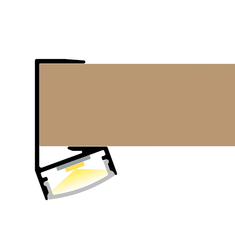 2m LED profile WOODEN SHELF WHITE