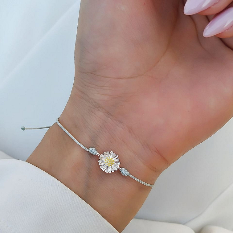 Náramek Kopretina & nylonová šňůrka