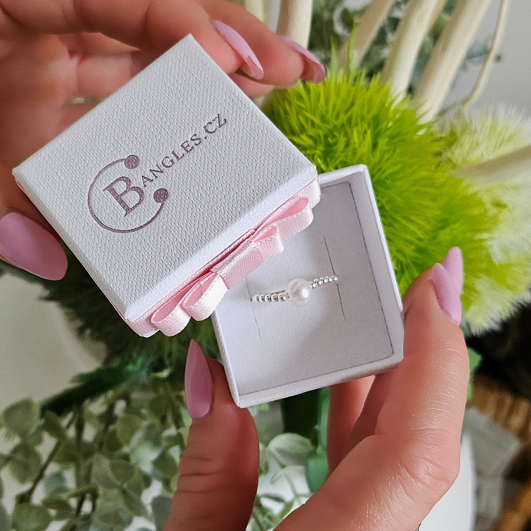 Prsten Korálkový se sladkovodní perlou stříbro 925